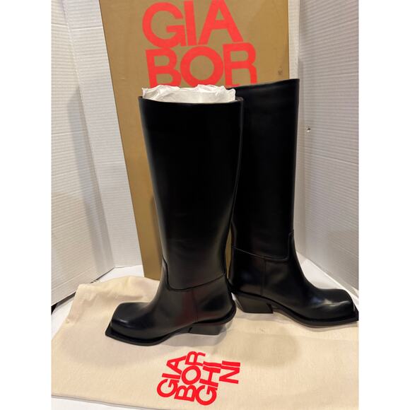 GIABORGHINI women's square-toe leather boots | Cowboy BootsEU37=US6.6.5-75-7 NEW - Picture 11 of 16